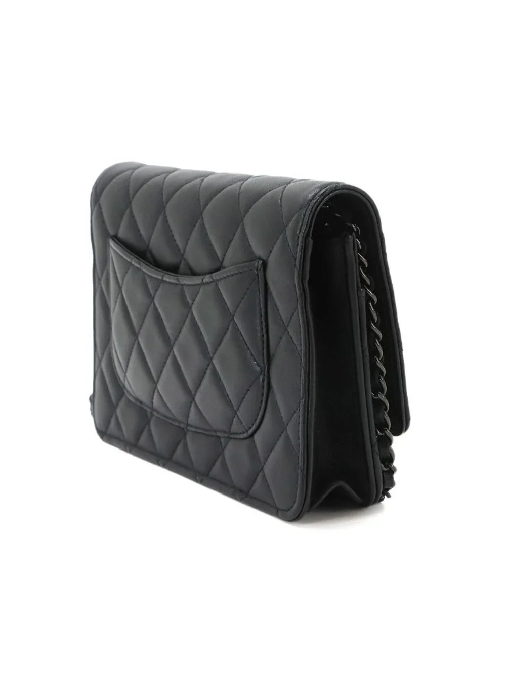 Chanel Quilted Classic Chain Wallet Lambskin Black Shoulder Bag